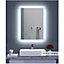 BELOFAY 390x500mm Designer Illuminated Anti-Fog Bathroom Mirror Toughened Unbreakable Glass Mirror with Demister Pad, Dimmable LED
