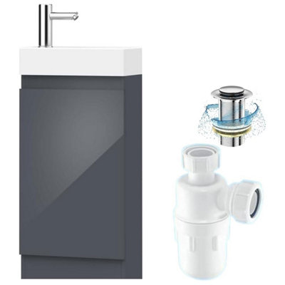 BELOFAY Denvor White 400mm Floor Standing Bathroom Vanity Unit With