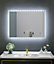 BELOFAY 450x600mm Alpha Illuminated Bathroom LED with Mirror Demister Pad, Dimmable LED Anti-fog Tempered Wall Mirrors