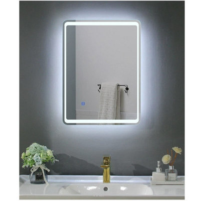 Led glass bathroom deals mirror