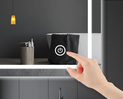 BELOFAY 500x700mm Clara Bathroom LED Mirror, Illuminated Bathroom Toughened Mirror with LED Lights Dimmable Anti-fog