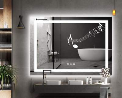 BELOFAY 500x700mm Maxon Bathroom LED Mirror, Illuminated Bathroom Toughened Mirror with LED Lights Dimmable Anti-fog Shatter-Proof