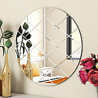 BELOFAY 50cm Round Clear Wall Mirror Interiors Art Deco Glass Design Modern Wall-Mounted Mirrors for Home and Office