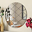 BELOFAY 50cm Round Grey Wall Mirror Interiors Art Deco Glass Design Modern Wall-Mounted Mirrors for Home and Office