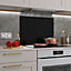 BELOFAY 50x60 Black Glass Splashback for Kitchen 6mm Tempered Glass Heat Resistant Splashback for Cookers