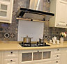 BELOFAY 50x60 White Glass Splashback for Kitchen 6mm Tempered Glass Heat Resistant Splashback for Cookers