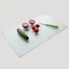 BELOFAY 5mm Pack of 2 Clear Tempered Glass Chopping Toughened Glass Cutting Board 52x30cm