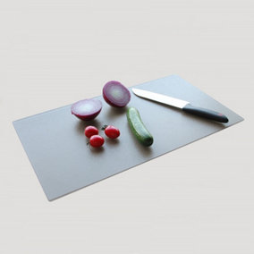 BELOFAY 5mm Pack of 2 Grey Tempered Glass Chopping Toughened Glass Cutting Board 52x30cm