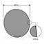 BELOFAY 60CM Grey Round Glass Table Top 8mm Tempered Glass Flat Polished Edge
