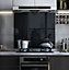 BELOFAY 60x60 Black Sparkles Glass Splashback for Kitchen 6mm Tempered Glass Heat Resistant Splashback for Cookers