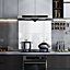 BELOFAY 60x60 White Sparkles Glass Splashback for Kitchen 6mm Tempered Glass Heat Resistant Splashback for Cookers