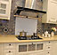 BELOFAY 60x65 White Glass Splashback for Kitchen 6mm Tempered Glass Heat Resistant Splashback for Cookers