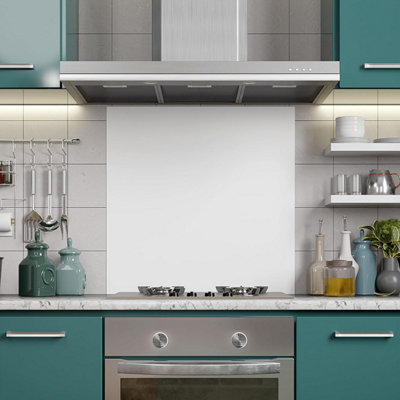 BELOFAY 60x70 White Glass Splashback for Kitchen 6mm Tempered Glass