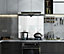 BELOFAY 60x70 White Sparkles Glass Splashback for Kitchen 6mm Tempered Glass Heat Resistant Splashback for Cookers