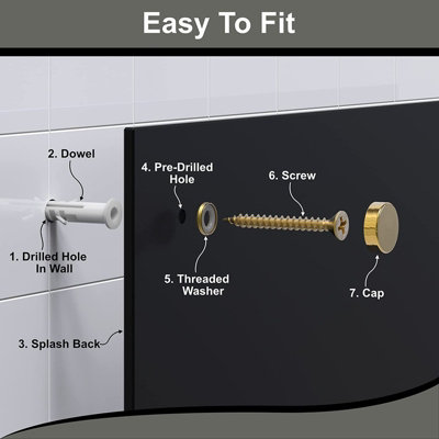 BELOFAY 60x75cm Black Tempered Glass Splashback for Kitchen 6mm