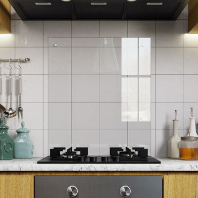 BELOFAY 60x80 Clear Glass Splashback for Kitchen 6mm Tempered Glass ...