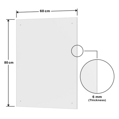 BELOFAY 60x80 Clear Glass Splashback for Kitchen 6mm Tempered Glass