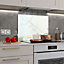 BELOFAY 60x80cm Greenish White Marble Tempered Heat Resistant Glass Splashback for Kitchen, 6mm Thickness
