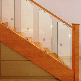 BELOFAY 6mm X 200mm X 615mm Clear Toughened Glass Balustrade Panel Stair Glass Panel Rack Railing Infill Stairparts