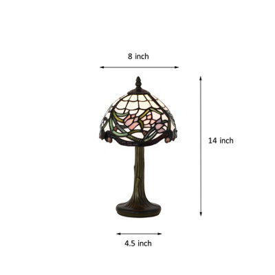 BELOFAY inches Elegant Floral Tiffany Table Lamps, Stained Glass