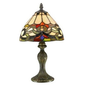 BELOFAY 8 inches Ivy Tiffany Table Lamps, Stained Glass Handmade Tiffany Vintage Bedside Table Lamps 13 inches Height