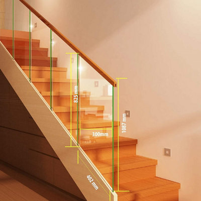 BELOFAY 8mm Clear Toughened Glass Balustrade Panel Stair Glass Panel Rack Railing Infill Stairparts