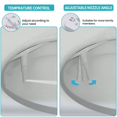 BELOFAY Bidet Attachment for Toilet UK, Hot & Cold Water, Non