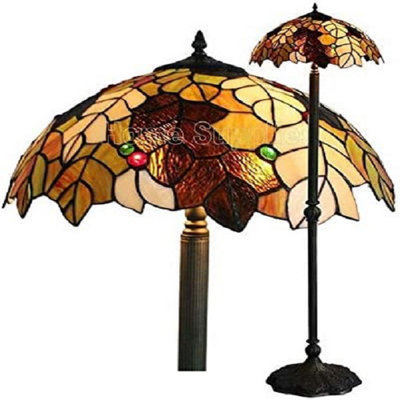 BELOFAY Handmade Tiffny Floor Lamp with Stained Glass Vintage