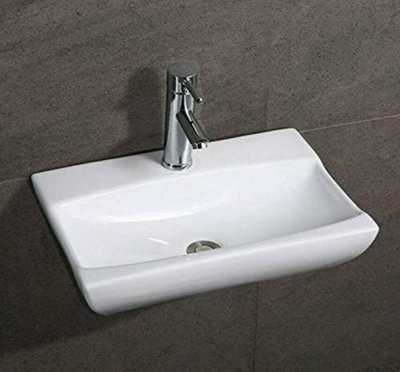 BELOFAY High-Grade Ceramic Bathroom Sink, Classic Design Corner Sink ...