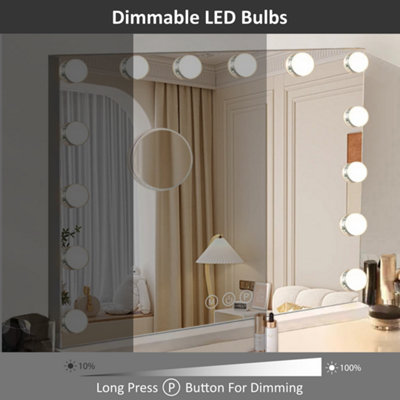 BELOFAY Hollywood Vanity Mirror For Makeup with Lights, Lighted Makeup Mirror with 14 Dimmable Led Bulbs, 3 Lighting Modes, Touch
