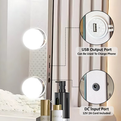 BELOFAY Hollywood Vanity Mirror For Makeup with Lights, Lighted Makeup Mirror with 14 Dimmable Led Bulbs, 3 Lighting Modes, Touch