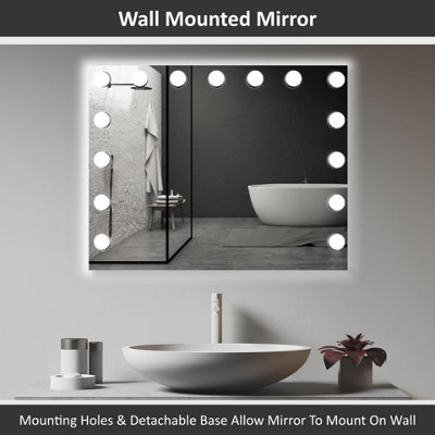 BELOFAY Hollywood Vanity Mirror For Makeup with Lights, Lighted Makeup Mirror with 14 Dimmable Led Bulbs, 3 Lighting Modes, Touch