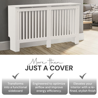 BELOFAY Radiator Cover White, Stylish & Compact Radiator Shelf with Top ...