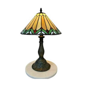 BELOFAY Stained Glass Handmade Multi-Color Tiffany Style Table Lamp for Living Room 10" Wide, 16" height