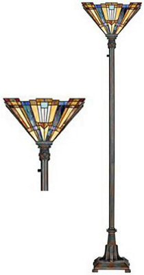 BELOFAY Stained Glass Handmade Multi Color Uplighter Tiffany
