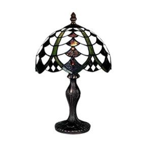 BELOFAY Stained Glass Handmade Pacific Tiffany Style Table Lamp for Living Room 8" Shade Diameter and 13" Stand Height