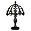 BELOFAY Stained Glass Handmade Pacific Tiffany Style Table Lamp for Living Room 8" Shade Diameter and 13" Stand Height