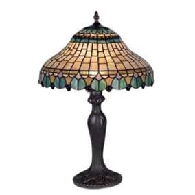 BELOFAY Stained Glass Handmade Peacock Tiffany Vintage Bedside Table Lamps for Living Room 12" Wide, 18" Height
