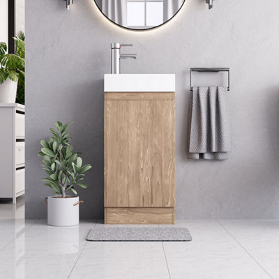 BELOFAY Vanity Unit With Basin, 400mm Bathroom Vanity Units With Basin, Floor Standing Compact Vanity unit