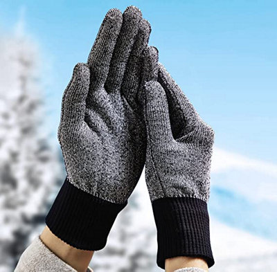 Below Zero Aluminium Fibre Thermal Gloves Machine Washable Grey Black Unisex Gloves That Keep Hands Warm Dry Size S M