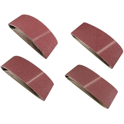 Belt Power File Sander Abrasive Sanding Belts 610mm x 100mm Mixed Grit 20pk DIY at B&Q