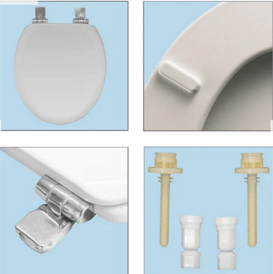 Bemis Moulded Wood Soft Close Silentium Smart-Lift Ultra-Fix Chrome ...