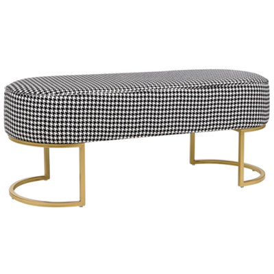 Bench MILRY Fabric Black/ White