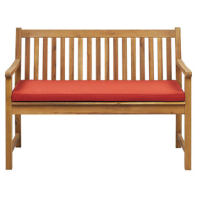 Bench with Cushion Certified Acacia Wood 120 cm Dark Red VIVARA