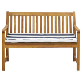 Bench with Cushion Certified Acacia Wood 120 cm Navy Blue VIVARA