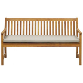 Bench with Cushion Certified Acacia Wood 160 cm Beige VIVARA