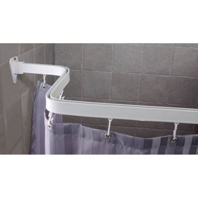 Bendable Flexi Shower Curtain Track / Rail - 3m White