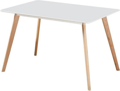 Bendal Dining Table in White and Beech Finish