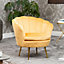 Benicia Velvet Fabric Petal Chair - Yellow