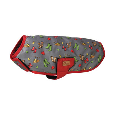 Benji & Flo Country Walks Dog Coat Grey/Burgundy/Green (XXL) Price Comparisons | Compare The Build